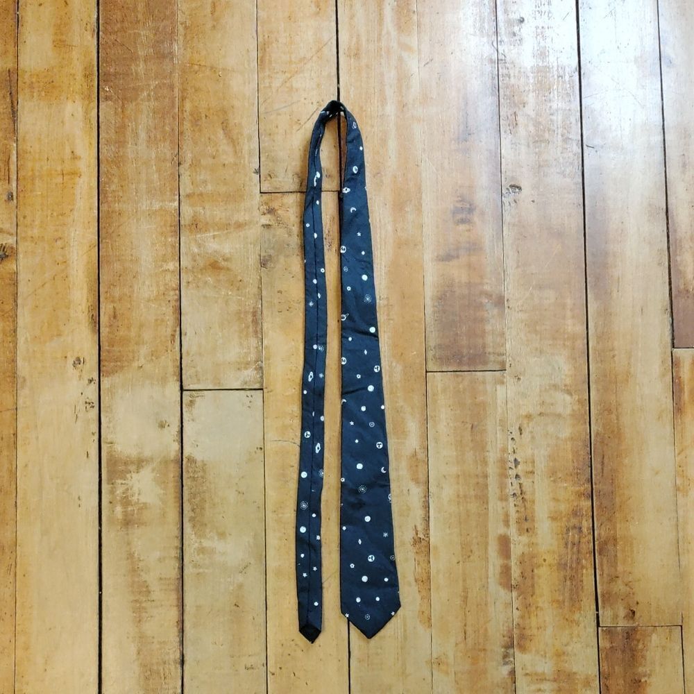 Old navy Tie Size 8 Boys Navy Blue White Design Easter Preppy Wedding Formal